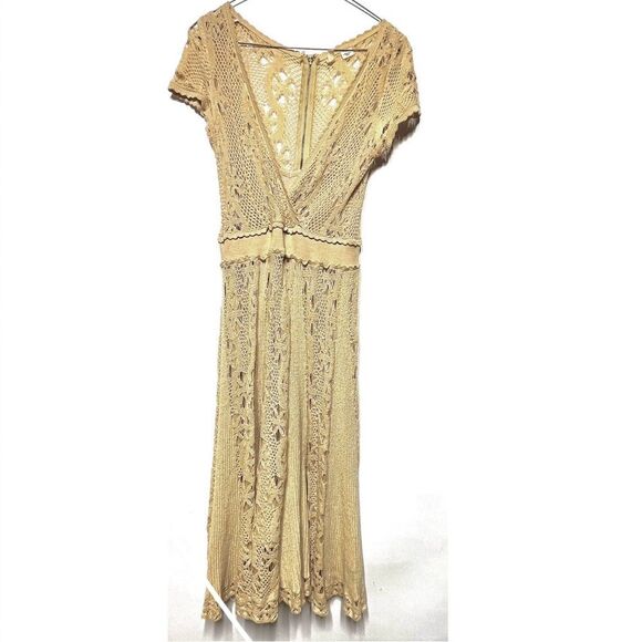Anthropologie Moth Crochet Cloud Dress in Beige S RARE - Picture 3 of 6